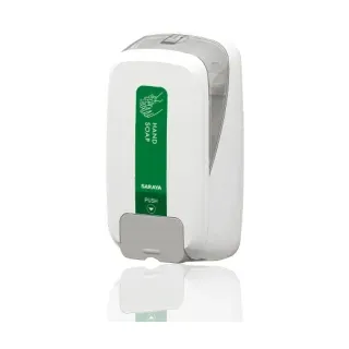 SARAYA Seifen- und Desinfektionsmittelspender MD-1600, 1,2 L, Manueller Spender für die Händehygiene, Farbe: grün