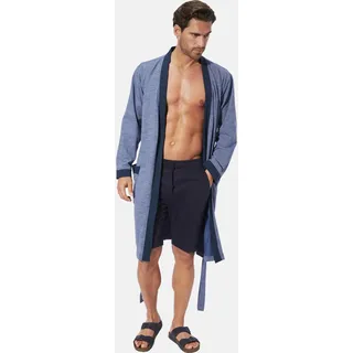 Hausanzug BABISTA "Morgenmantel QUARIN" Gr. XXL, blau, XXL, Obermaterial: 60% Baumwolle CO. 40% Polyester COOLMAX PES(Coolmax)., Hausmäntel, Hausanzug