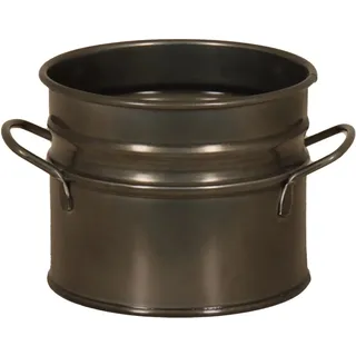 Zink-Übertopf Blacklook mit Griffen 12 cm x 11 cm