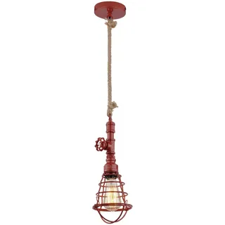 Näve Hängeleuchte , Rot , Metall , 130 cm , Lampen & Leuchten, Leuchtenserien