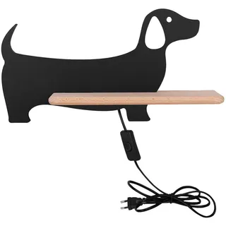 Kinderwandleuchte , Schwarz , Holz, Metall, Holzwerkstoff , Eiche , 12x18.5x36.5 cm , RoHS, Europäischer Sicherheitsstandard , Schnurschalter, einfach zu transportieren , Lampen & Leuchten, Innenbeleuchtung, Kinderzimmerlampen, Kinderwandleuchten