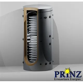 Hygienekombispeicher 2000 Liter mit 2 Wärmetauschern und Isolierung Typ PHSS 2000 - Grau