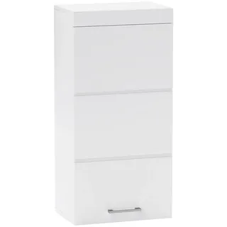 Homcom Hängeschrank Wandschrank mit Tür, Badezimmerschrank mit 2 Ebenen Weiß , Holzwerkstoff , 24.5x76.8x37.2 cm , Badezimmer, Badmöbel, Hängeschränke
