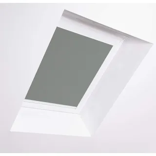 Bloc Jalousien für Velux Dachfenster, weißer Aluminiumrahmen, Zinn, Verdunkelung SK06