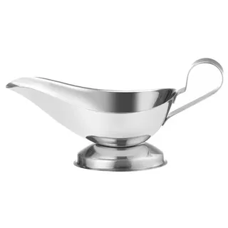 HENDI Sauciere, extra kleine Größe, Poliert, Soßenkanne, Soßenschale, 140ml, 135x76x(H)70mm, Edelstahl
