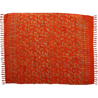 Wogeka - Sarong 170x110 cm - blickdichtes Strandtuch als Pareo Wickelrock Loop Stola orange Gecko Sar79