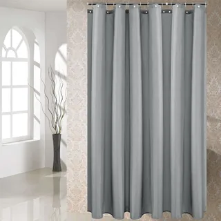 ANAZOZ Duschvorhänge 80x200cm, Badevorhang Polyester Waschbar Anti Schimmel Einfarbig Hellgrau