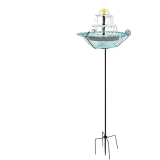 Vogeltränke Solar | Solar Springbrunnen für Außen | Gartenpfähle Vogelbrunnenpumpe | 3-lagige Kaskadenbrunnen mit Metallpfahlständer für draußen, Hof, Terrasse, Hinterhof