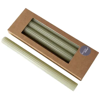 Boltze Stabkerze Classic (4-tlg., hellgrün, 25 cm, aus Wachs, geriffelte Oberfläche, klassisches Design, Stabkerze, Kerze, hellgrüne Kerze, Deko) 2048491
