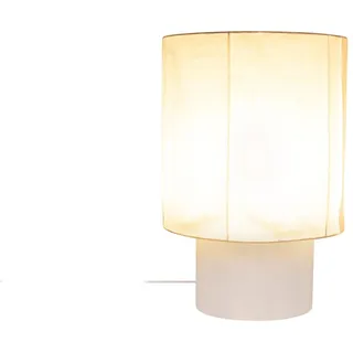 Licht-Erlebnisse Marel Tischleuchte Landhaus Beton Weiß E27 H:50 cm Wohnzimmer