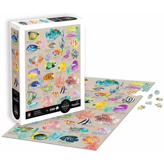 Sentosphère Calypto 3907314 Exotische Fische, 500 Teile Puzzle mit Soft-Touch, Collage mit samtiger Oberfläche inkl. Puzzleposter, für Erwachsene und Kinder ab 8 Jahren