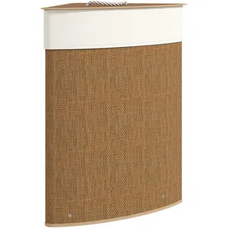 Homcom Bambus Wäschekorb mit Deckel Herausnehmbarer Wäschesack 55 L Braun