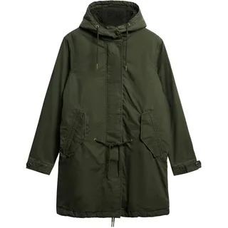 Superdry Military Borg Fishtail Parka - Army Khaki - M