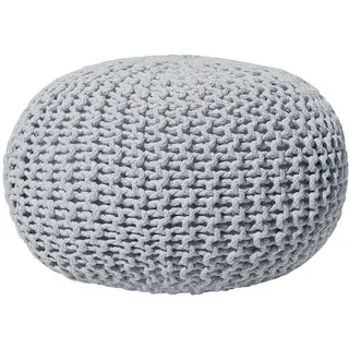 Beliani Pouf Conrad 40/40/25 cm , Grau , Textil , Rund , 40x25x40 cm , Wohnzimmer, Sessel, Hocker & Hockerbänke, Poufs