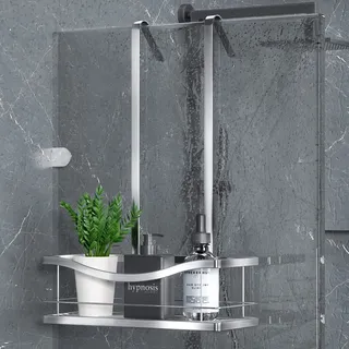 Bestdon Duschregal zum Hängen, Duschablage Hängend Ohne Bohren für Duschwand, Duschkorb Dusche Hängeregal Edelstahl Rostfrei, Silber Gebürstet