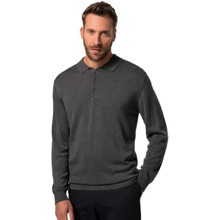 JP 1880 Herren große Größen Übergrößen Menswear L-8XL Strick-Poloshirt FLEXNAMIC®, Langarm, Merino-Mix, bis 7 XL Schiefer 4XL 829307120-4XL