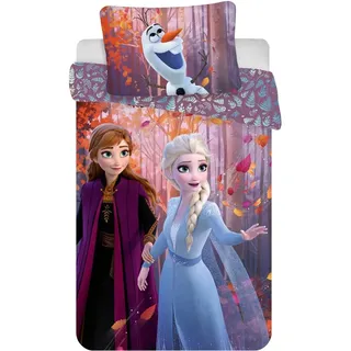 Jerry Fabrics Disney Die Eiskönigin 2 Bettwäsche, Bettbezug 140 x 200 cm und Kissenbezug 70 x 90 cm, 100% Baumwolle