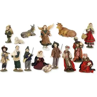 FADEDA 15x Krippenfiguren alpenländisch, Ankleidefiguren/Höhe:10 cm/handbemalt/detailgetreue Krippen Figuren - Weihnachten Tisch Dekoration Krippe Zubehör