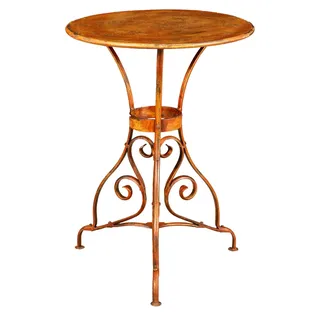 Biscottini Runder Gartentisch aus Schmiedeeisen | Tisch für den Außenbereich 56,5 x 56,5 x 77,5 cm, robuste und langlebige Gartenmöbel