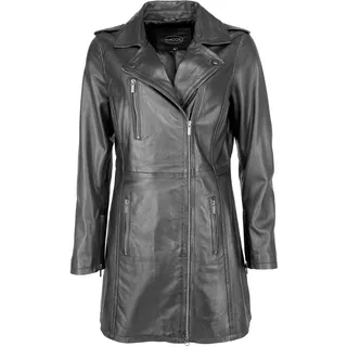 Langjacke JCC "Ledermantel 31020128", Damen, Gr. 38, schwarz, Obermaterial: 100% Lammleder LEL. Futter: 100% Polyester PES., Jacken Langjacke