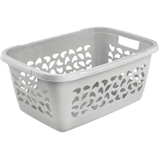 KEEEPER jost Wäschekorb, Luftdurchlässiges Dekor, 52 l, Nordic Grey | Stabile Griffe mit strukturierter Oberfläche, Sicheres Design ohne scharfe Kanten, Platzsparend ineinander nestbar