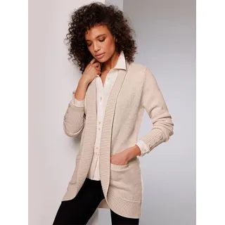 CREATION L Longstrickjacke in elfenbein-ecru-meliert | Gr.: 46