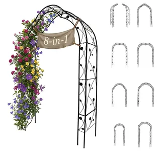 Relaxdays Rosenbogen 236-252 x 75-163 cm Schwarz