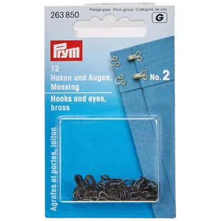 Prym 263850 Federhaken und Augen MS 2 schwarz