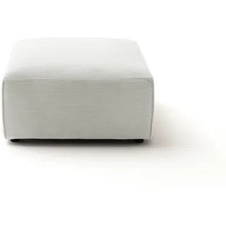 Kawola Polsterhocker Rani Silber Cord , Silberfarben , Textil , Echtholz , Füllung: Kaltschaum , Quadratisch , 80x42x80 cm , Wohnzimmer, Sessel, Hocker & Hockerbänke, Sitzhocker