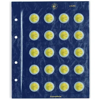 Leuchtturm 312494 Vista Ergänzungsblätter Blanko, 2er Pack - für Vista Classic Euroalbum für 2-Euro-Münzen - 20 Stück Pro Münzblatt