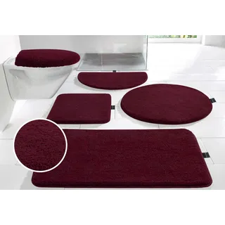 Badematte BRUNO BANANI "Lana Standard, Badvorleger, Badezimmer Teppich" Gr. 7, rot (bordeaux), H:25mm, Polyacryl, Badematten, Badematte, Badteppich, Badematten, unifarben, auch als 3 teiliges Set & rund