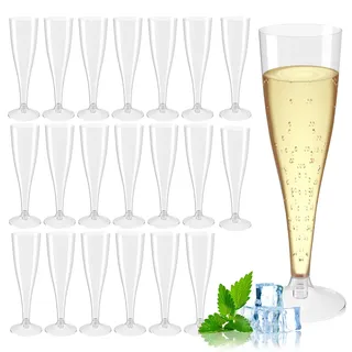 Champagner GläSer, 20 Stück SektgläSer Plastik, SektgläSer Kunststoff 100ml