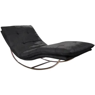 W.Schillig »daily dreams« in Waffelkissen-Optik, Schaukelgestell Chrom glänzend, in 2 Breiten grau