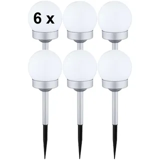 Solarleuchte Garten 6er Set Solarkugeln Silber Solarlampe Außen Leuchte Solar - Silber