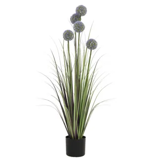 Ambia Home Dekogras , Lila, Hellgrün , Metall, Kunststoff , 110 cm , Dekoration, Blumen & Blumentöpfe, Dekogras