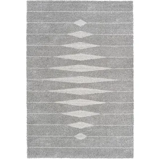 Webteppich , Grau, Weiß, Hellgrau , Textil , orientalisch , rechteckig , 160x230 cm , Oeko-Tex® Standard 100 , für Fußbodenheizung geeignet , Teppiche und Böden, Teppiche, Webteppiche