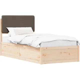 vidaXL Bettgestell mit gepolstertem Kopfteil Taupe 80 x 200 cm - Taupe