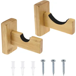 YINETTECH Baseballschläger-Halterung mit Schrauben-Zubehör-Set, versteckte Schrauben, Wandhalterung, horizontal, Braun, 2 Stück