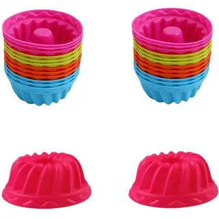 24 Stück Mini Gugelhupfform Silikon Set BPA-frei, antihaft, wiederverwendbar – Für Mini Muffins, Cupcakes, Brownies, Pudding Backformen für Ofen, Airfryer, Gefrierfach & Spülmaschine