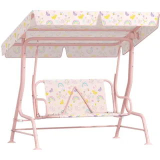 Aiyaplay Kinder Hollywoodschaukel, Rosa, Stahl, Polyester , Metall , 75x120x112 cm , Gartenmöbel, Gartenschaukeln, Hollywoodschaukeln