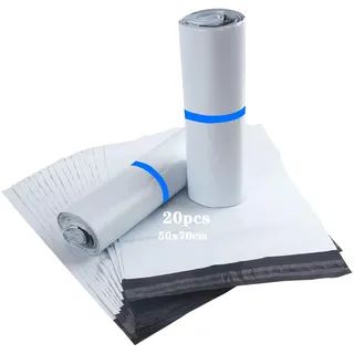 HVDHYY Versandbeutel Groß Versandtaschen Blickdicht Plastik 50cmX70cm/20Stück Versandtueten Kunststoff Selbstklebend Verschiedene Maße Für den Transport von Kleidung Gütern und Textilien Extra Groß