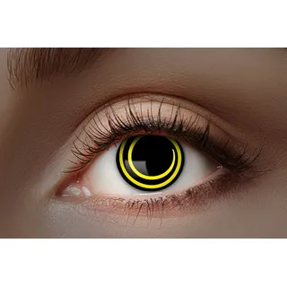 Eyecatcher 84027541-473 - Farbige UV-Kontaktlinsen, 1 Paar, für 12 Monate, Neon Gelb, leuchtend, Karneval, Fasching, Halloween