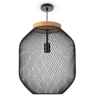 Paco Home TRAPU 2-flg. Ø 40 cm schwarz Holz Metall