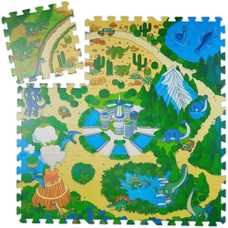 Relaxdays Puzzlematte Dinosaurier