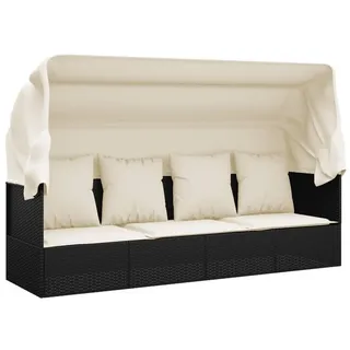 vidaXL Outdoor-Loungebett 203 x 58 x 56 cm Schwarz