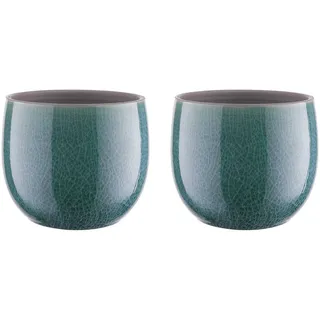 Butlers Blumentopf (2er Set) Terrano , Blau , Keramik , 14 cm , Dekoration, Blumen & Blumentöpfe, Übertöpfe