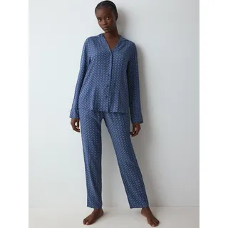 Triumph Pyjama "Boyfriend Fit PW 03" 2 bequem und stilvoll, sea blau light combination
