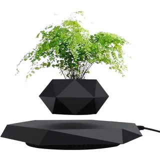 Schwebende Pflanztöpfe Schwimmender hängender Übertopf für kleine Pflanzen Erhöhen Sie Ihr Raumniveau mit dem schwimmenden Pflanztopf - Atemberaubende Dekoration für Zuhause und Büro (Schwarz)