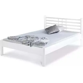 Metallbett Mia – 100 x 220 cm / weiß - Schwarz, Weiß, Grau, Dunkelgrau