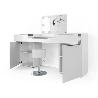 Vicco Schminktisch Lilli Weiß 190 cm mit Hocker